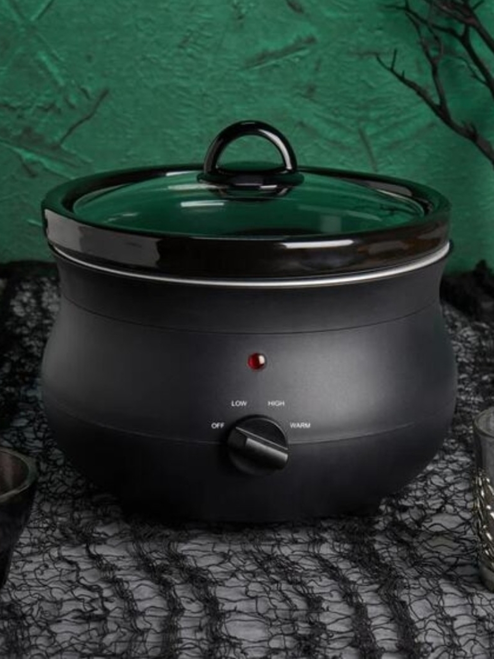 Smith & Clark Black and Green Electric Slow Cooker 5 Qt Cauldron